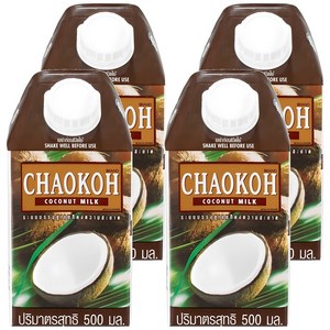 차오코 코코넛 밀크, 500ml, 4개