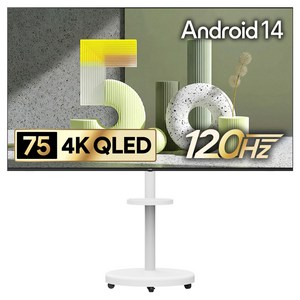 더함 CHIQ 4K UHD QLED 구글 5.0 이동식 120Hz 스마트TV 패키지