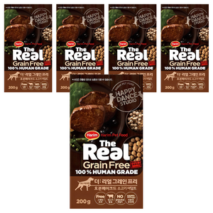 하림펫푸드 어덜트 강아지 더리얼 그레인프리 오븐베이크드 건식사료, 소, 200g, 5개