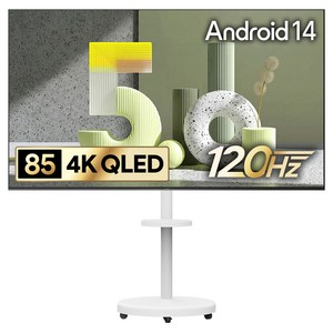 더함 4K UHD QLED 구글 5.0 이동식 120Hz 스마트TV 패키지