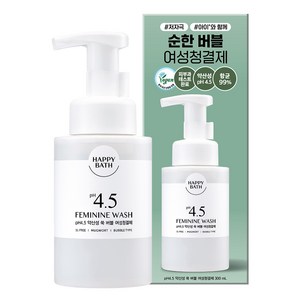 해피바스 피에이치4.5 약산성 쑥버블 여성청결제, 300ml, 1개