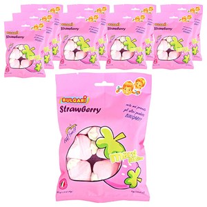 BULGARI 핑크 딸기모양 마시멜로, 95g, 10개