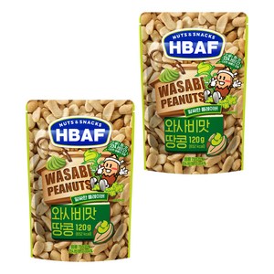 바프 넛츠 앤 스낵스 와사비맛 땅콩, 120g, 2개