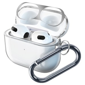 구스페리 에어팟 3세대 하이브리드 젤리 카라비너 케이스 + 철가루 방지스티커