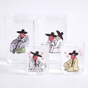 인생제작소 김홍도 변색 맥주잔 2종 + 소주잔 2종 세트