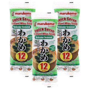 마루코메 인스턴트 미소 스프 와카메 즉석국, 216g, 3개