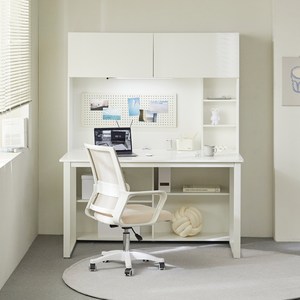 웰퍼니쳐 윌슨 1200 LED 책장 + 책상 + 타공판 세트 방문설치