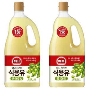 해표 콩기름 식용유, 1.8L, 2개