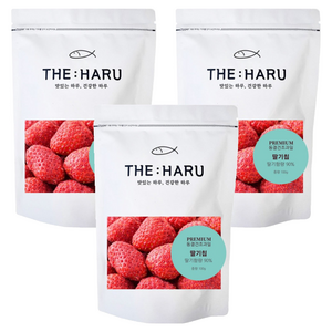 THEHARU 동결건조과일 딸기칩, 100g, 3개