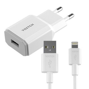 요이치 제우스 퀄컴 3.0 지원 USB 고속 충전기 + 8핀 고속 충전 케이블 100cm