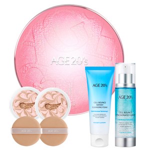 에이지투웨니스 에센스 핑크 라떼 커버 팩트 케이스 + 리필 12.5g x 2p + 셀바운스 세럼 50ml + 셀바운스폼 80ml, 23호, 1세트