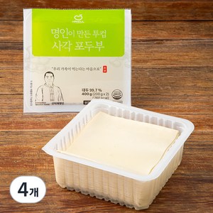 한둘 명인이 만든 투컵 사각 포두부, 200g, 4개