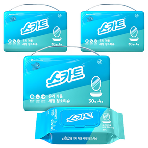 스카트 유리 거울 세정 청소티슈, one size, 12개