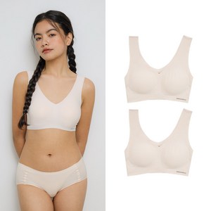 크로커다일 쉘론 V넥 브라 2종 세트