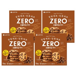 롯데제로 초콜릿 칩 쿠키 12p, 168g, 4개