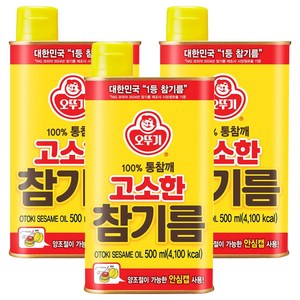 오뚜기 고소한 참기름, 500ml, 3개