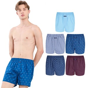 트라이 남성용 항균가공 순면 트렁크 팬티 5종 세트 EMXFJ02 MA5