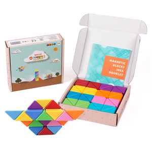 벨베이비 유아용 매직 큐브 세모 자석 블럭 32p, 레인보우, 1개