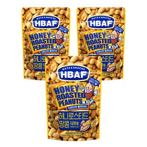 바프 넛츠앤스낵스 허니로스티드 땅콩, 400g, 3개