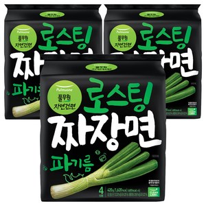 풀무원자연건면 로스팅 짜장 파기름 105g, 12개, (4개입 X 3팩)