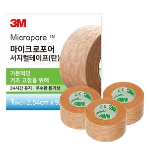 쓰리엠 마이크로포어 서지컬테이프, 2.54 x 914..., 3개입, 1개
