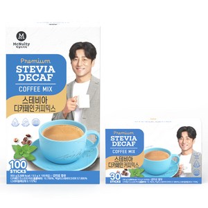 맥널티커피 스테비아 디카페인 커피믹스 100p+ 30p 세트
