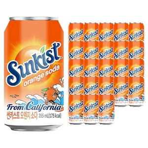 썬키스트 오렌지 탄산 소다, 355ml, 24개