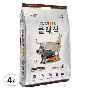 도그랑 전연령 강아지 클래식 건식사료, 닭, 5kg, 4개