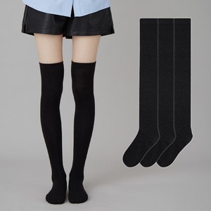 베이스알파에센셜 여성용 하이 니삭스 3켤레