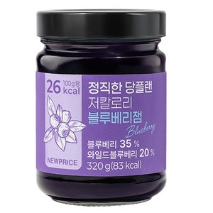 뉴프라이스 정직한 저칼로리 블루베리잼, 320g, 1개