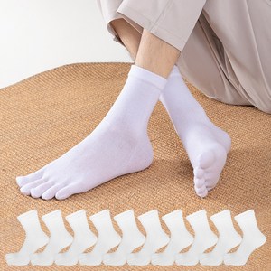 두발로 남성용 럭셔리 중목 발가락 양말 10켤레