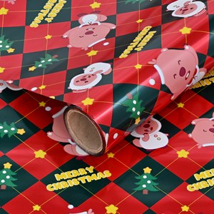 뽀로로 잔망루피 크리스마스 포장지, 체크, 1개