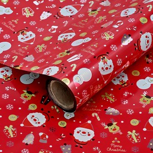 뭉구 크리스마스 증착롤 포장지, 큐티산타레드, 1개