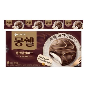 몽쉘 생크림케이크 카카오, 204g, 5개
