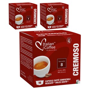이탈리안커피 돌체구스토 호환 크레모소 캡슐커피, 16개입, 3개