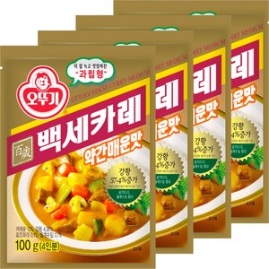 오뚜기 백세 카레 약간매운맛, 100g, 4개