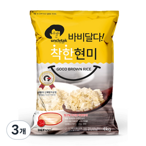 엉클탁 바비달다 착한 현미, 4kg, 3개