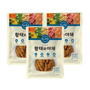 후코홀릭 강아지 간식, 황태 + 야채 혼합맛, 120g, 3개