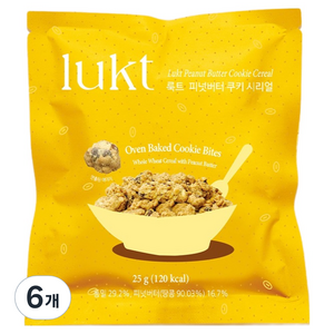 룩트 피넛버터 쿠키 시리얼, 25g, 6개