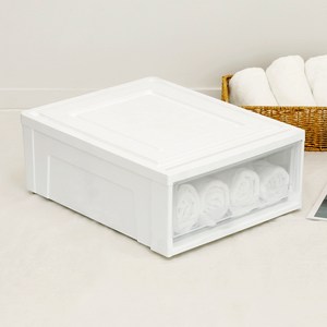 코멧 국내생산 폭 넓은 클리어 시스템 수납장 슬림서랍, 화이트, 480 x 385 ..., 1개