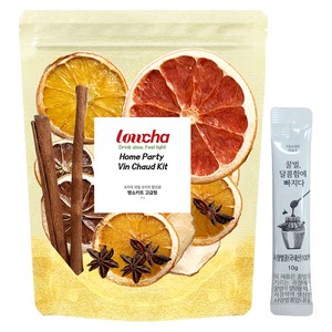 로우차 크리스마스 홈파티 고급형 뱅쇼키트 45g + 꿀스틱 10g 세트, 55g, 1세트