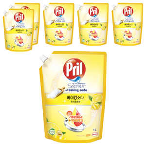 프릴 시크릿오브 베이킹소다 퓨어레몬향 리필, 1L, 6개