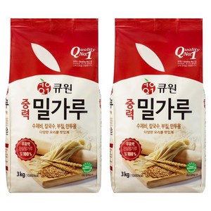 [큐원] 다목적용밀가루, 3kg, 2개
