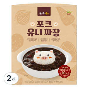 본죽 키즈 포크 유니 짜장, 150g, 2개