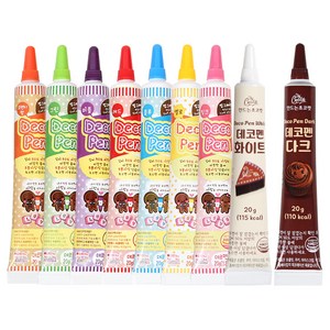 펀플러스 초콜릿 데코펜 9종 세트, 180g, 1세트