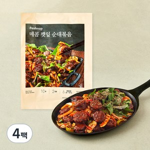 프레시지 매콤 깻잎 순대볶음 2인분, 627g, 4팩