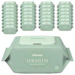베베숲 오리진 유아물티슈 캡형, 50g, 100매, 30개
