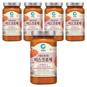 청정원 크랩&생크림 비스크로제 파스타소스, 600g, 5개