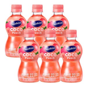 썬키스트 코코 피치 음료, 300ml, 6개