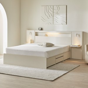 웰퍼니쳐 헤일로 LED 호텔식 수납침대 프레임 + 사이드 패널 2P 방문설치